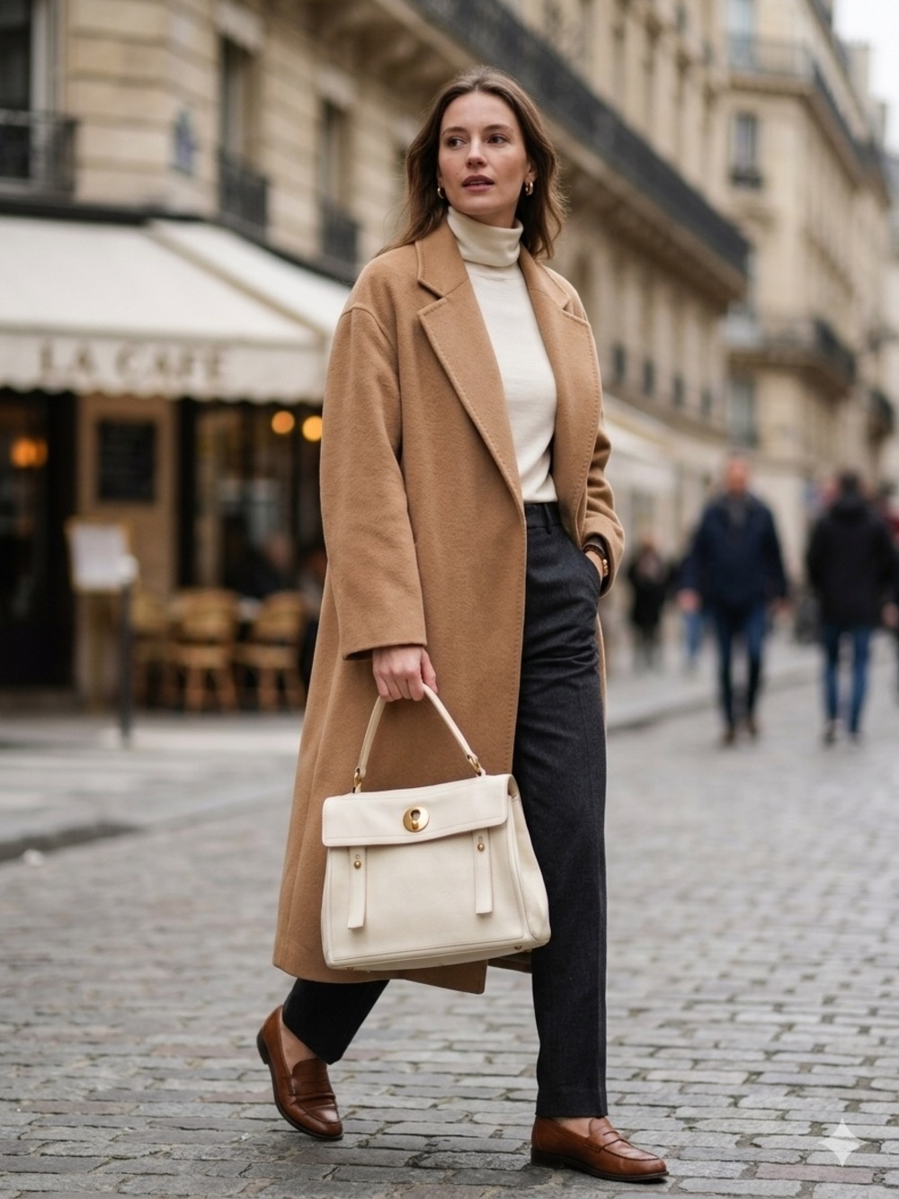 Yves Saint Laurent cream leather Muse II (Medium) top handle bag